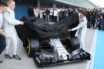 World © Octane Photographic Ltd. Williams Martini Racing FW37 launch. Sunday 1st February 2015, Formula 1 Winter testing, Jerez de la Frontera, Spain. Digital Ref: 1181CB7D0032