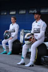 World © Octane Photographic Ltd. Mercedes AMG Petronas F1 W06 Hybrid launch - Lewis Hamilton and Nico Rosberg. Sunday 1st February 2015, Formula 1 Winter testing, Jerez de la Frontera, Spain. Digital Ref : 1181LB7D9323
