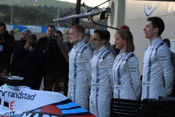 World © Octane Photographic Ltd. Williams Martini Racing FW37 launch. Sunday 1st February 2015, Formula 1 Winter testing, Jerez de la Frontera, Spain. Digital Ref: 1181LB7D9361