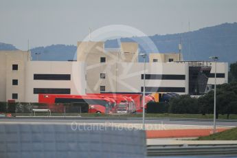 World © Octane Photographic Ltd. Pirelli wet tyre test, Paul Ricard, France. Monday 25th January 2016. Paddock view from circuit. Digital Ref: 1498CB1D8448