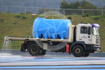 World © Octane Photographic Ltd. Pirelli wet tyre test, Paul Ricard, France. Monday 25th January 2016. Deluge system getting help by support vehicles. Digital Ref: 1498CB1D8684