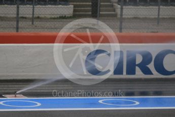 World © Octane Photographic Ltd. Pirelli wet tyre test, Paul Ricard, France. Monday 25th January 2016. The deluge system soaking the track prior to the session start. Digital Ref : 1498CB7D5074