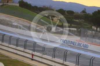 World © Octane Photographic Ltd. Pirelli wet tyre test, Paul Ricard, France. Monday 25th January 2016. The deluge system soaking the track prior to the session start. Digital Ref : 1498CB7D5079
