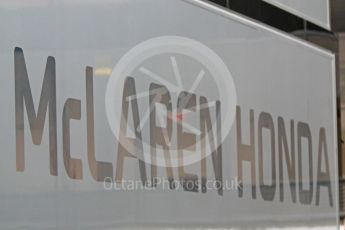 World © Octane Photographic Ltd. Pirelli wet tyre test, Paul Ricard, France. Monday 25th January 2016. McLaren Honda logo. Digital Ref: 1498CB7D5097