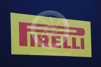 World © Octane Photographic Ltd. Pirelli wet tyre test, Paul Ricard, France. Monday 25th January 2016. Pirelli logo. Digital Ref: 1498CB7D5100