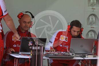 World © Octane Photographic Ltd. Pirelli wet tyre test, Paul Ricard, France. Monday 25th January 2016. Ferrari crew. Digital Ref: 1498CB7D5445