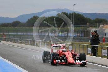 World © Octane Photographic Ltd. Pirelli wet tyre test, Paul Ricard, France. Monday 25th January 2016. Ferrari SF15-T – Kimi Raikkonen. Digital Ref: 1498LB1D5431