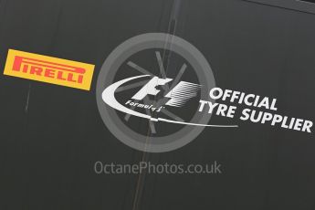 World © Octane Photographic Ltd. Pirelli wet tyre test, Paul Ricard, France. Monday 25th January 2016. Pirelli logo. Digital Ref: 1498LB1D5512