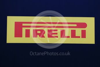 World © Octane Photographic Ltd. Pirelli wet tyre test, Paul Ricard, France. Monday 25th January 2016. Pirelli logo. Digital Ref: 1498LB1D5534