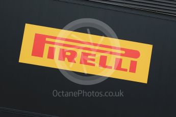 World © Octane Photographic Ltd. Pirelli wet tyre test, Paul Ricard, France. Monday 25th January 2016. Pirelli logo. Digital Ref: 1498LB1D5538