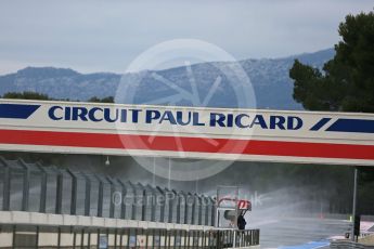 World © Octane Photographic Ltd. Pirelli wet tyre test, Paul Ricard, France. Monday 25th January 2016. Paul Ricard logo. Digital Ref: 1498LB5D5197