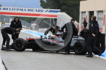 World © Octane Photographic Ltd. Pirelli wet tyre test, Paul Ricard, France. Monday 25th January 2016. McLaren Honda MP4/30 – Stoffel Vandoorne. Digital Ref: 1498LB5D5259