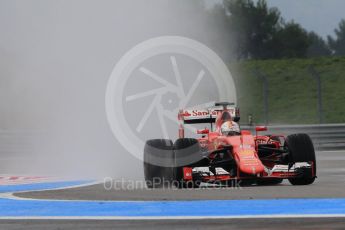 World © Octane Photographic Ltd. Pirelli wet tyre test, Paul Ricard, France. Tuesday 26th January 2016. Ferrari SF15-T – Sebastian Vettel. Digital Ref: 1499CB1D0093