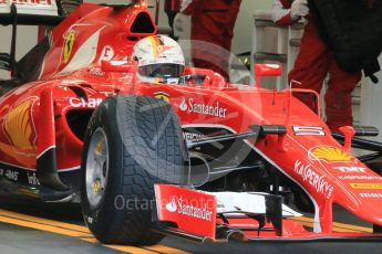 World © Octane Photographic Ltd. Pirelli wet tyre test, Paul Ricard, France. Tuesday 26th January 2016. Ferrari SF15-T – Sebastian Vettel. Digital Ref: 1499LB1D5998