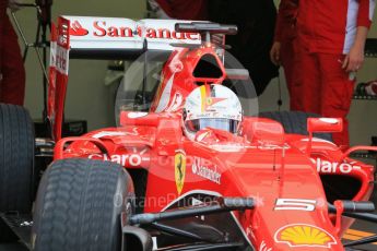World © Octane Photographic Ltd. Pirelli wet tyre test, Paul Ricard, France. Tuesday 26th January 2016. Ferrari SF15-T – Sebastian Vettel. Digital Ref: 1499LB1D6011