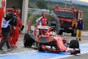 World © Octane Photographic Ltd. Pirelli wet tyre test, Paul Ricard, France. Tuesday 26th January 2016. Ferrari SF15-T – Sebastian Vettel. Digital Ref: 1499LB1D6034