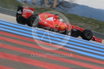 World © Octane Photographic Ltd. Pirelli wet tyre test, Paul Ricard, France. Tuesday 26th January 2016. Ferrari SF15-T – Sebastian Vettel. Digital Ref: 1499LB1D6252