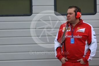 World © Octane Photographic Ltd. Pirelli wet tyre test, Paul Ricard, France. Dave Greenwood - Ferrari race engineer. Tuesday 26th January 2016. Digital Ref: 1499LB5D5990