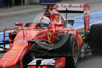 World © Octane Photographic Ltd. Pirelli wet tyre test, Paul Ricard, France. Tuesday 26th January 2016. Ferrari SF15-T – Sebastian Vettel. Digital Ref: 1499LB5D6068