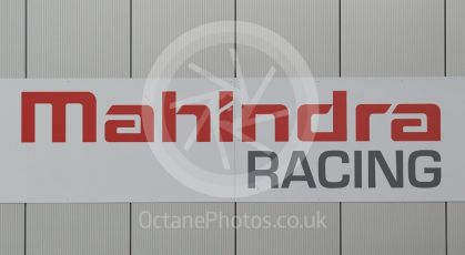 World © Octane Photographic Ltd. 5th February 2016 – Donington Park Formula e HQ. Mahindra Formula e team logo. Digital Ref : 1501CB1D0493