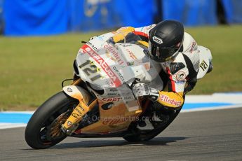 © Octane Photographic Ltd. 2012 World Superbike Championship – European GP – Donington Park. Friday 11th May 2012. WSBK Friday Qualifying practice. Maxime Berger - Ducati 1098R. Digital Ref 0330cb1d3085