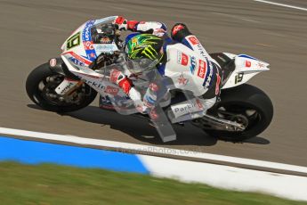 © Octane Photographic Ltd. 2012 World Superbike Championship – European GP – Donington Park. Friday 11th May 2012. WSBK Friday Qualifying practice. Chaz Davies - Aprillia RSV4 Factory. Digital Ref : 0330cb7d1506
