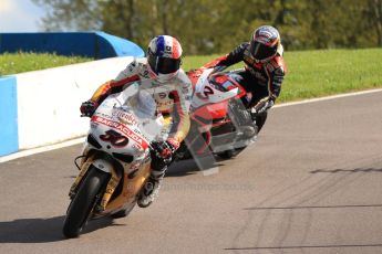 © Octane Photographic Ltd. 2012 World Superbike Championship – European GP – Donington Park. Friday 11th May 2012. WSBK Friday Qualifying practice. Sylvain Guintoil - Ducati 1098R, and Max Biaggi - Aprillia RSV4 Factory. Digital Ref : 0330cb7d1945