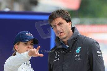 World © Octane Photographic Ltd. Williams Martini Racing FW37 – Susie Wolff and Toto Wolff. Tuesday 23rd June 2015, F1 In Season Testing, Red Bull Ring, Spielberg, Austria. Digital Ref: 1322LB1D0676