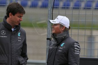 World © Octane Photographic Ltd. Mercedes AMG Petronas F1 W06 Hybrid – Nico Rosberg and Toto Wolff. Tuesday 23rd June 2015, F1 In Season Testing, Red Bull Ring, Spielberg, Austria. Digital Ref: 1322LB1D0900