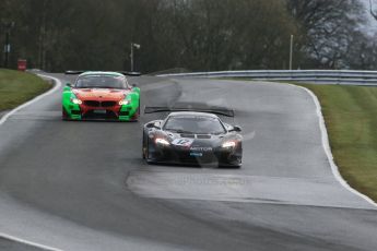 World © Octane Photographic Ltd. Avon Tyres British GT Championship Practice, Oulton Park, UK, Saturday 4th April 2015. McLaren 650S – Pro/Am, VonRyanRacing – Salih Yoluc and Euan Hankey and BMW Z4 GT3 – Pro/Am, Team Russia by Barwell Racing with Demon Tweeks – Jon Minshaw and Phil Keen. Digital Ref : 1215LB1D2155