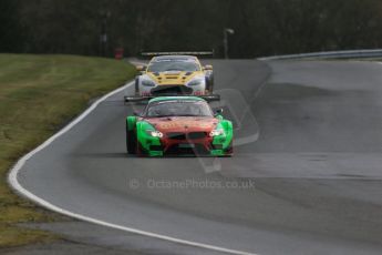 World © Octane Photographic Ltd. Avon Tyres British GT Championship Practice, Oulton Park, UK, Saturday 4th April 2015. BMW Z4 GT3 – Pro/Am, Team Russia by Barwell Racing with Demon Tweeks – Jon Minshaw and Phil Keen and Aston Martin Vantage GT3 - Pro/Am, TF Sport – Andrew Jarman and Jody Fannin. Digital Ref :