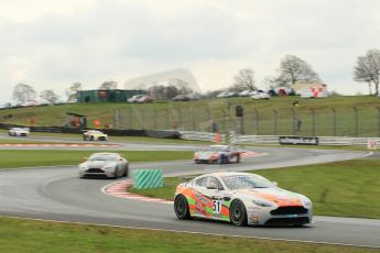 World © Octane Photographic Ltd. Avon Tyres British GT Championship Practice, Oulton Park, UK, Saturday 4th April 2015. Aston Martin GT4 Challenge – Pro/Am, Stratton – Jade Edwards and Chloe Edwards. Digital Ref :