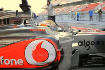World © Octane Photographic 2011. Formula 1 testing Monday 21st February 2011 Circuit de Catalunya. McLaren MP4/26 - Lewis Hamilton. Digital ref : 0012CB1D2620