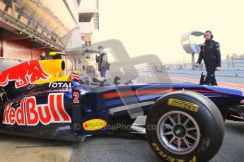 World © Octane Photographic 2011. Formula 1 testing Monday 21st February 2011 Circuit de Catalunya. Red Bull RB7 - Mark Webber. Digital ref : 0012CB1D2633