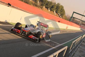World © Octane Photographic 2011. Formula 1 testing Monday 21st February 2011 Circuit de Catalunya. McLaren MP4/26 - Lewis Hamilton. Digital ref : 0012CB1D2661