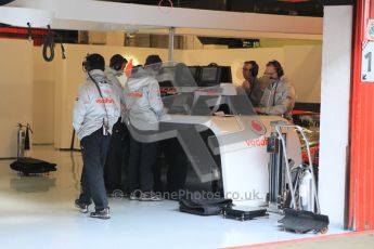 World © Octane Photographic 2011. Formula 1 testing Monday 21st February 2011 Circuit de Catalunya. McLaren garage. Digital ref : 0012CB1D2703