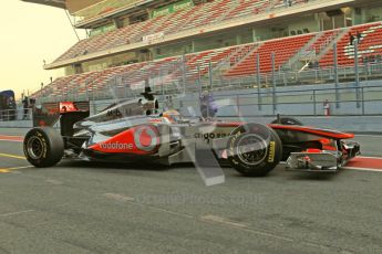 World © Octane Photographic 2011. Formula 1 testing Monday 21st February 2011 Circuit de Catalunya. McLaren MP4/26 - Lewis Hamilton. Digital ref : 0012CB5D0276
