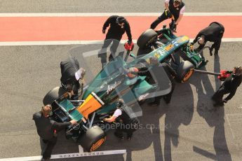 World © Octane Photographic 2011. Formula 1 testing Monday 21st February 2011 Circuit de Catalunya. Lotus T124 - Jarno Trulli. Digital ref : 0012CB5D0276