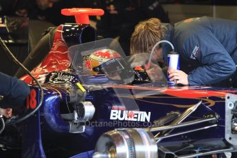 World © Octane Photographic 2011. Formula 1 testing Monday 21st February 2011 Circuit de Catalunya. Toro Rosso STR6 - Sebastien Buemi. Digital ref : 0012LW7D5235