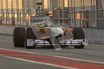 World © Octane Photographic 2011. Formula 1 testing Monday 21st February 2011 Circuit de Catalunya. Force India VJM04 - Adrian Sutil. Digital ref : 0012LW7D5247