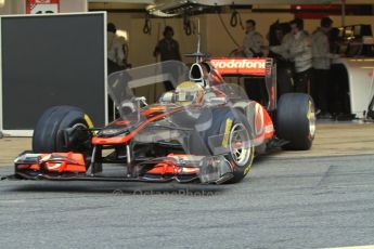 World © Octane Photographic 2011. Formula 1 testing Monday 21st February 2011 Circuit de Catalunya. McLaren MP4/26 - Lewis Hamilton. Digital ref : 0012LW7D5270