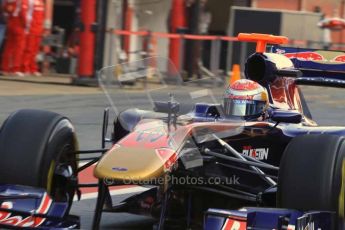 World © Octane Photographic 2011. Formula 1 testing Monday 21st February 2011 Circuit de Catalunya. Toro Rosso STR6 - Sebastien Buemi. Digital ref : 0012CB5D0276