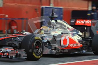 World © Octane Photographic 2011. Formula 1 testing Monday 21st February 2011 Circuit de Catalunya. McLaren MP4/26 - Lewis Hamilton. Digital ref : 0012LW7D5437