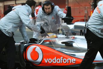World © Octane Photographic 2011. Formula 1 testing Monday 21st February 2011 Circuit de Catalunya. McLaren MP4/26 - Lewis Hamilton. Digital ref : 0012LW7D5443