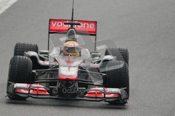 © Octane Photographic 2011. Formula 1 testing Sunday 20th February 2011 Circuit de Catalunya. McLaren MP4/26 - Lewis Hamilton. Digital ref : 0010CB1D1123
