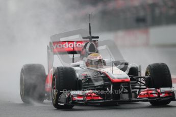 © Octane Photographic 2011. Formula 1 testing Sunday 20th February 2011 Circuit de Catalunya. McLaren MP4/26 - Lewis Hamilton. Digital ref : 0010CB1D1697