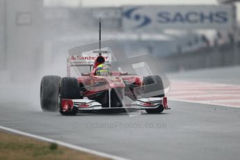 © Octane Photographic 2011. Formula 1 testing Sunday 20th February 2011 Circuit de Catalunya. Ferrari 150° Italia - Felipe Massa. Digital ref : 0010CB1D1721