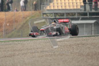 © Octane Photographic 2011. Formula 1 testing Sunday 20th February 2011 Circuit de Catalunya. McLaren MP4/26 - Lewis Hamilton. Digital ref : 0010CB1D1788