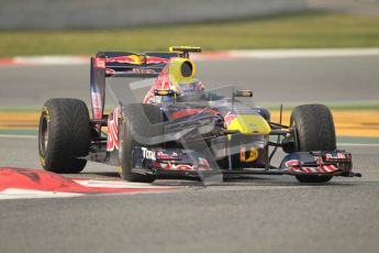 © Octane Photographic 2011. Formula 1 testing Sunday 20th February 2011 Circuit de Catalunya. Red Bull RB7 - Mark Webber. Digital ref : 0010CB1D1945