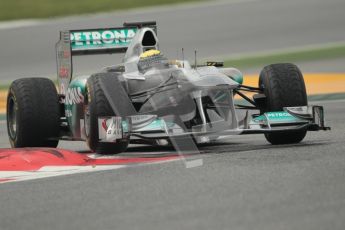 © Octane Photographic 2011. Formula 1 testing Sunday 20th February 2011 Circuit de Catalunya. Mercedes MGP W02 - Nico Rosberg. Digital ref : 0010CB1D2055